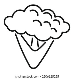 Kawaii brocoli icon outline vector. Vegetable broccoli. Salad plant