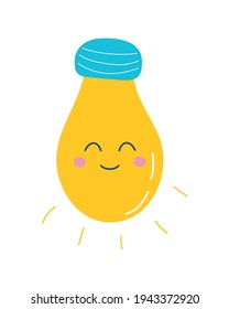 kawaii bulb doodle style icon