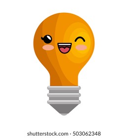 kawaii bulb idea imagination icon design