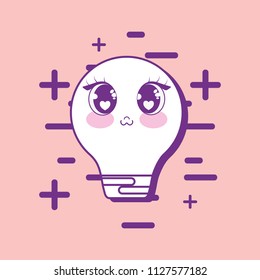 kawaii bulb light icon