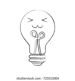kawaii bulb light idea creativity cartoon