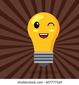kawaii bulb wink smile