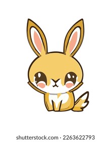 conejo kawaii en diseño vectorial