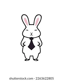 conejo kawaii en diseño vectorial