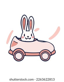 conejo kawaii en diseño vectorial