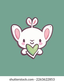 kawaii bunny in vector design