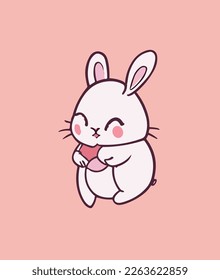 kawaii bunny in vector design