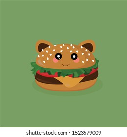 Kawaii Burger Kawaii Fast Food Stock Vector Royalty Free