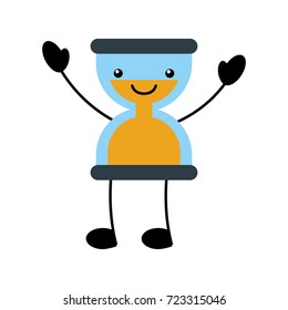 kawaii business time management hourglass cartoon