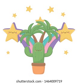Kawaii of cactus cartoon design