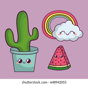 kawaii cactus design