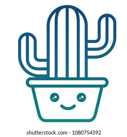 kawaii cactus plant cartoon character