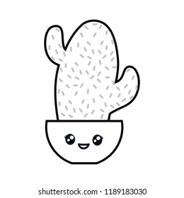 kawaii cactus in a pot