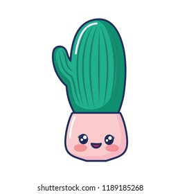 kawaii cactus in a pot