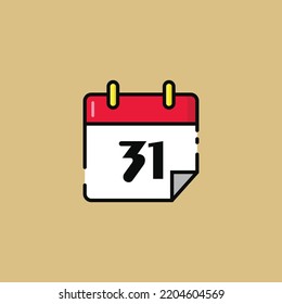 Gráficos vectores del icono del calendario kawaii