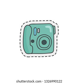 Kawaii camera Cute hand drawn colored vector illustration.