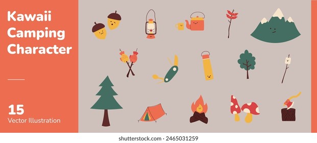 Kawaii Camping Fun Outdoor Character