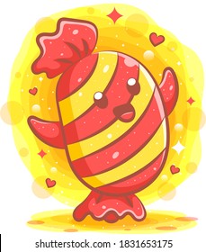 Kawaii Candies With Facial Expressions of illustration