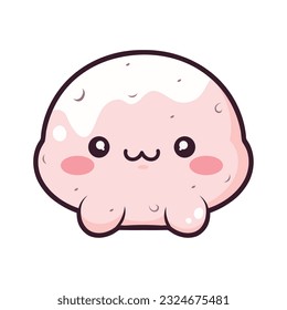 diseño de caramelos kawaii sobre blanco