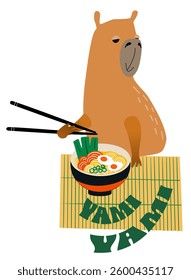 Kawaii Capybara Eating Ramen Yami motivation