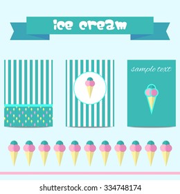 Kawaii Card Design With Ice Cream