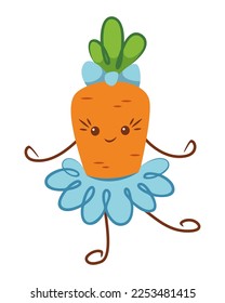 Kawaii carrot dancing cartoon vector illustration