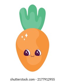 Kawaii Carrot Design Over White