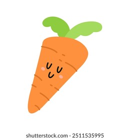 Kawaii carrot in vegetables world