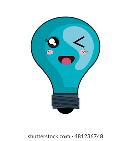 kawaii cartoon bulb
