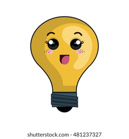 kawaii cartoon bulb