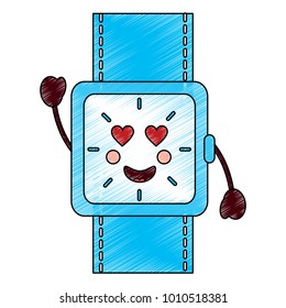 kawaii cartoon clock alarm character