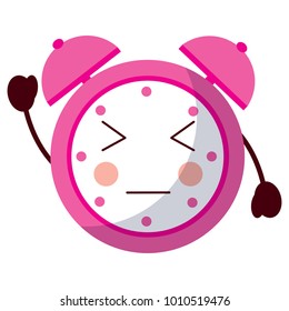 kawaii cartoon clock alarm character