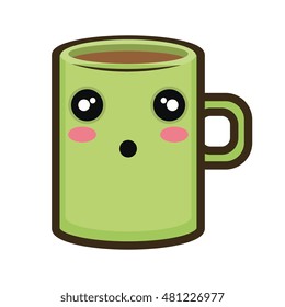 kawaii cartoon coffee mug