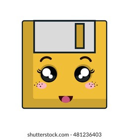kawaii cartoon diskette