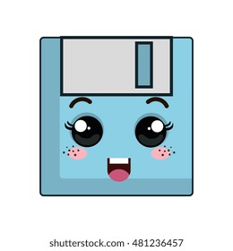 kawaii cartoon diskette