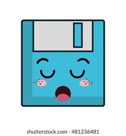 kawaii cartoon diskette