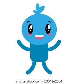 kawaii cartoon doll character