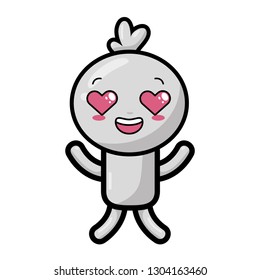 kawaii cartoon doll character