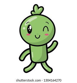 kawaii cartoon doll character