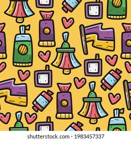Kawaii Cartoon-Doodle nahtloses Muster-Design