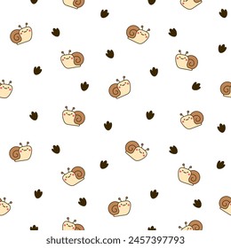 Kawaii cartoon farm characters. Seamless pattern. Cute animals, nature, vegetables, fruits, flowers. Hand drawn style. Vector drawing. Design ornaments.