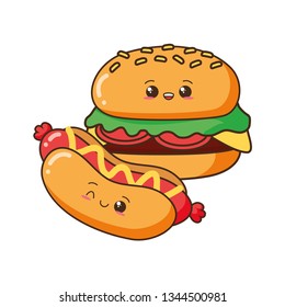 kawaii cartoon fast food
