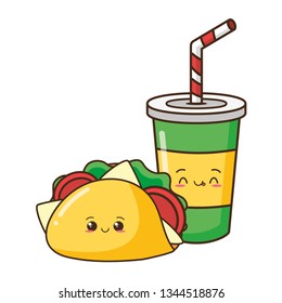 kawaii cartoon fast food