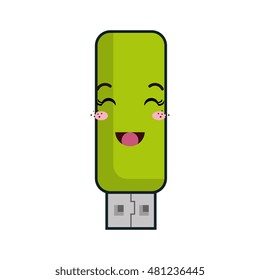 kawaii cartoon flash drive