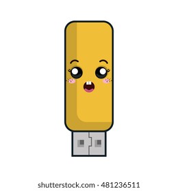 kawaii cartoon flash drive