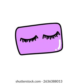 Kawaii cartoon makeup design illustration