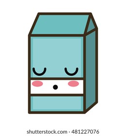 kawaii cartoon milk box