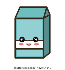 kawaii cartoon milk box