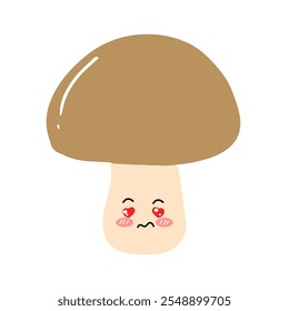 kawaii cartoon mushroom design stock