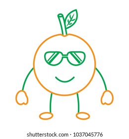 kawaii cartoon orange fruit funny character
